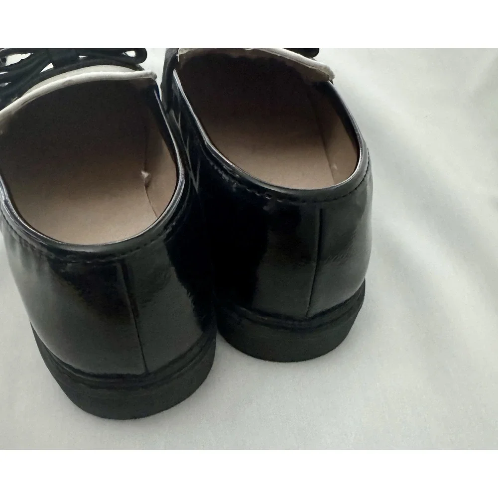 Gymboree Girls Loafers Size 13 Black White Dress Shoes Bow